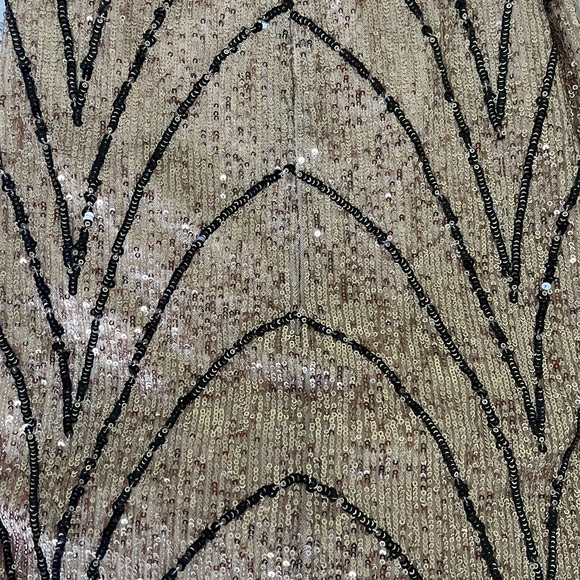 x Revolve Coreen Gown in Champagne and Black by Michael Costello XS - Picture 2 of 5